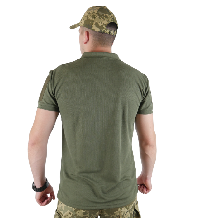 Поло з кріпленням для шевронів олива - Зображення 4