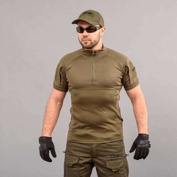 Футболка UBACS тактична "ANTITERROR II" OLIVE (CoolPass + Трикотаж) - Зображення 1