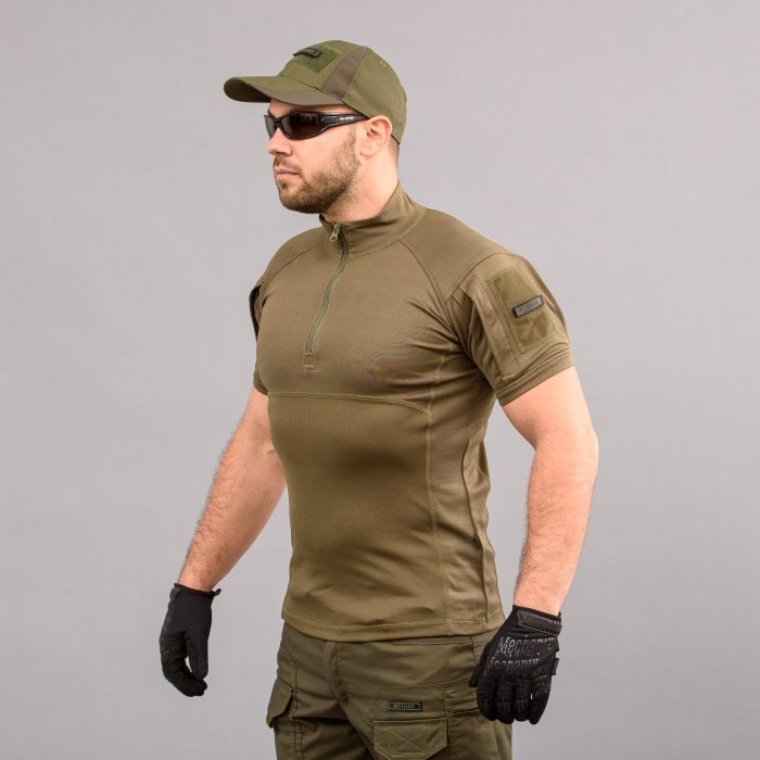 Футболка UBACS тактична "ANTITERROR II" OLIVE (CoolPass + Трикотаж) - Зображення 2