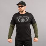 Футболка з рукавами "BLACK WATER" BLACK & OLIVE (Трикотаж)