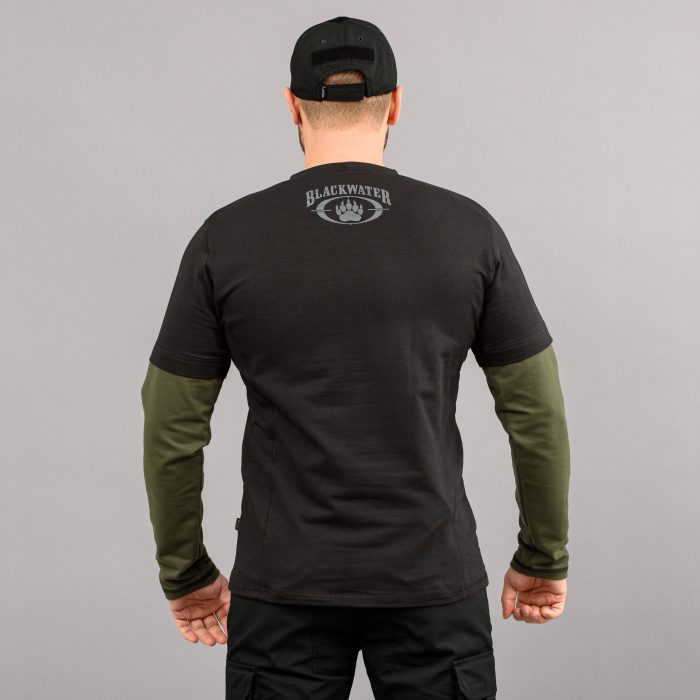 Футболка з рукавами "BLACK WATER" BLACK & OLIVE (Трикотаж) - Зображення 3
