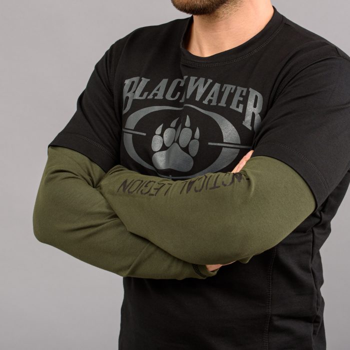 Футболка з рукавами "BLACK WATER" BLACK & OLIVE (Трикотаж) - Зображення 5