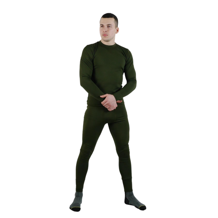 Комплект термобілизни на флісі олива - Зображення 2