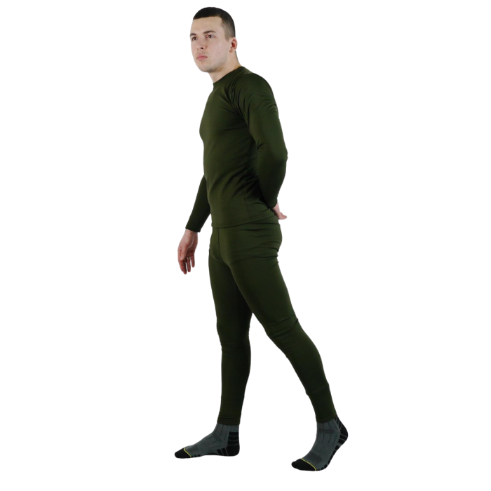 Комплект термобілизни на флісі олива - Зображення 3