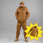 Комплект "TRAVEL DEFENCE" 3 в 1 АНОРАК COYOTE (Таслан + Мікрофліс)