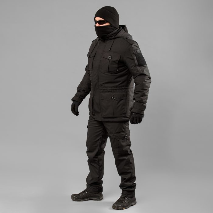 Комплект зимовий ВВЗ "RAPTOR-III" BLACK (Мембрана + Синтепон + Фліс) - Зображення 2