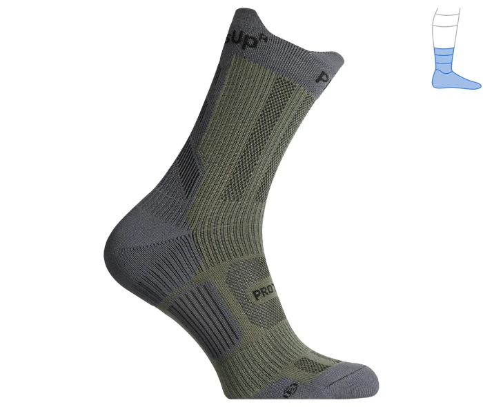 Компресійні літні шкарпетки сіро-зелені "ShortDry PRO" - Зображення 4