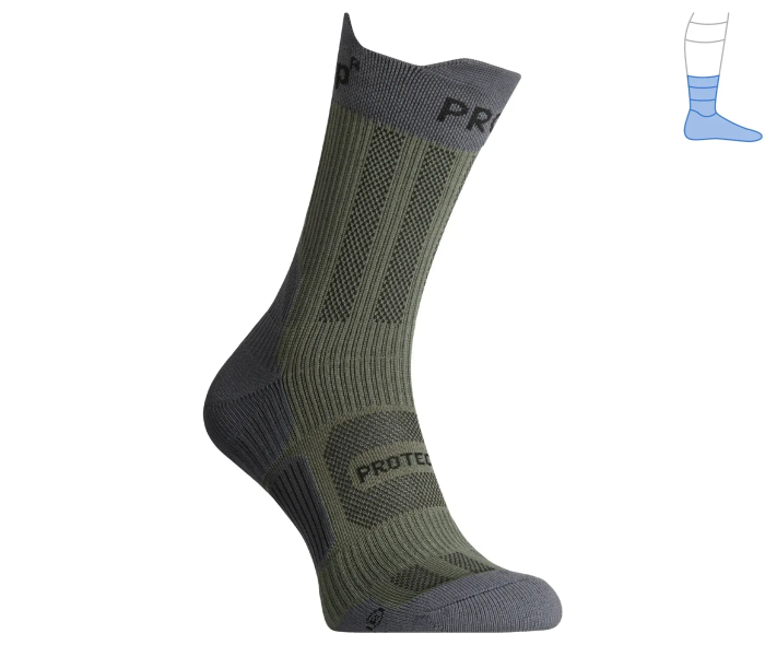 Компресійні літні шкарпетки сіро-зелені "ShortDry PRO" - Зображення 2