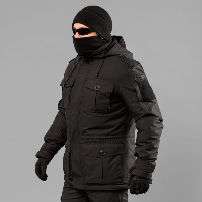 Куртка бушлат зимова "RAPTOR-3" ВВЗ BLACK (Мембрана + Синтепон + Фліс) - Зображення 2