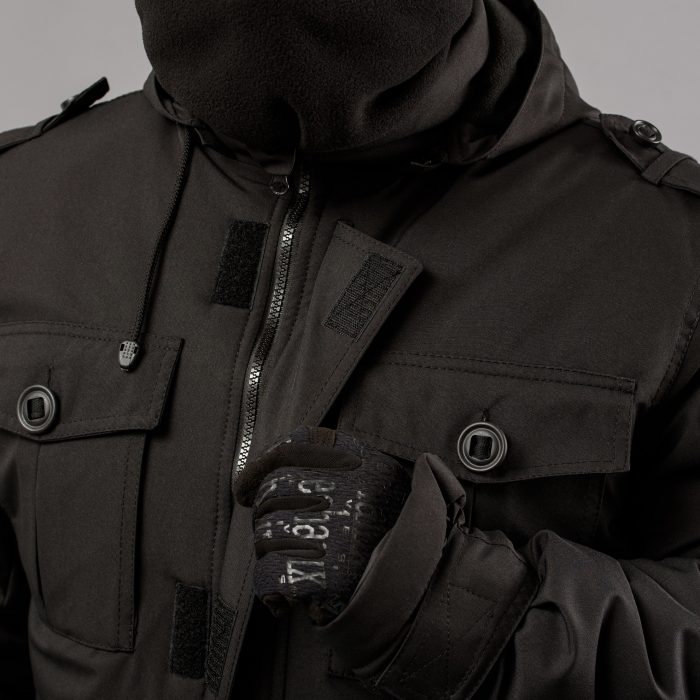 Куртка бушлат зимова "RAPTOR-3" ВВЗ BLACK (Мембрана + Синтепон + Фліс) - Зображення 4