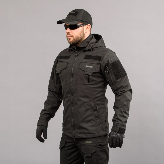 Куртка тактична "ANTITERROR II" BLACK (Мембрана) - Зображення 2