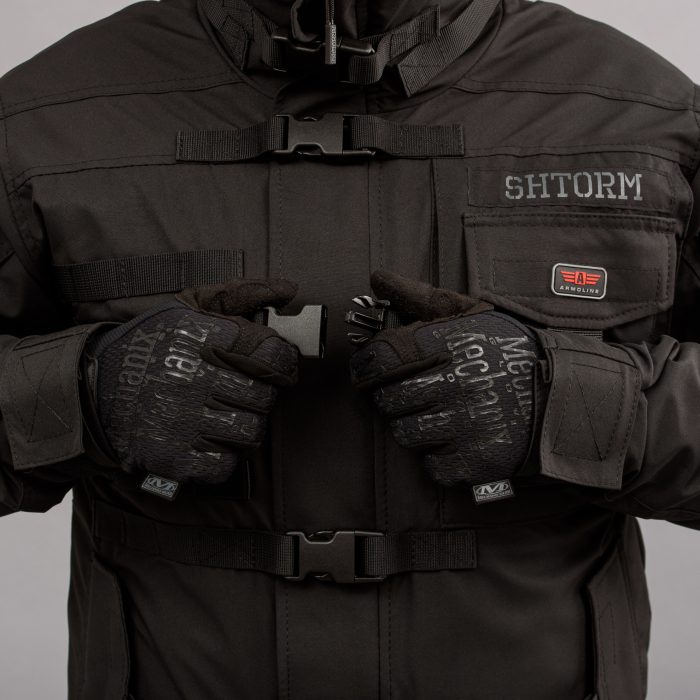 Куртка тактична "SHTORM" BLACK (Мембрана + Фліс) - Зображення 4