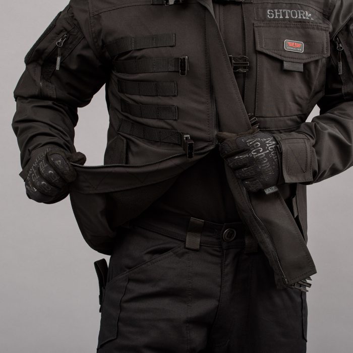 Куртка тактична "SHTORM" BLACK (Мембрана + Фліс) - Зображення 11