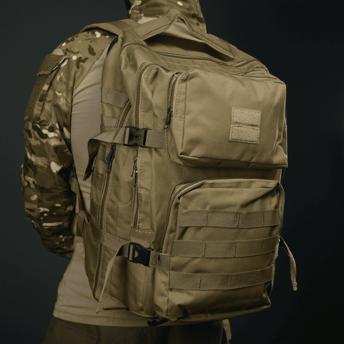 Рюкзак тактичний 30 л з системою MOLLE койот (виробництво Україна) - Зображення 7