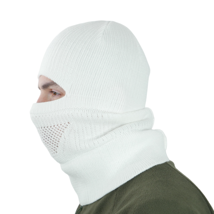 Шапка-балаклава в'язана білий - Зображення 5