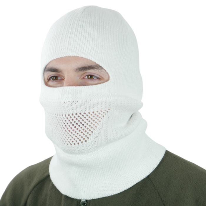 Шапка-балаклава в'язана білий - Зображення 4