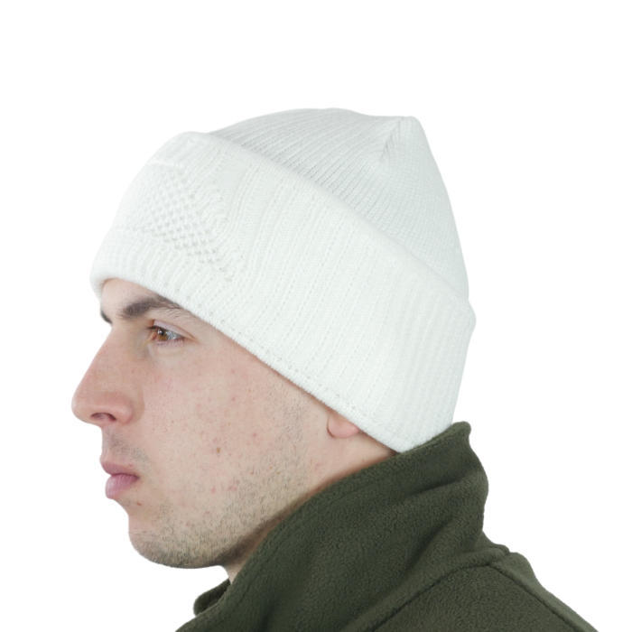 Шапка-балаклава в'язана білий - Зображення 2