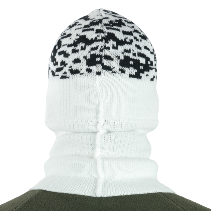 Шапка-балаклава в'язана білий піксель - Зображення 6