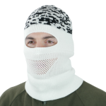 Шапка-балаклава в'язана білий піксель - Зображення 4