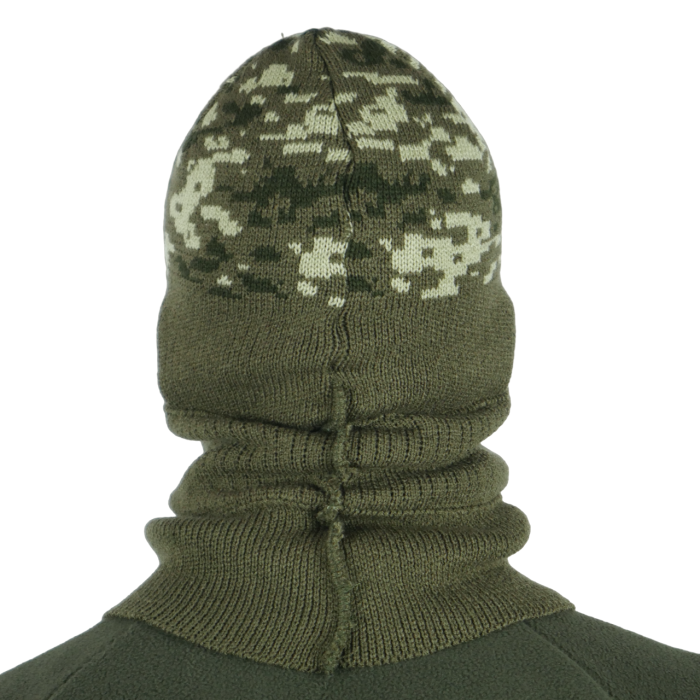 Шапка-балаклава в'язана Олива піксель - Зображення 6