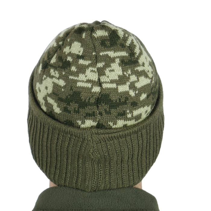 Шапка-балаклава в'язана Олива піксель - Зображення 3
