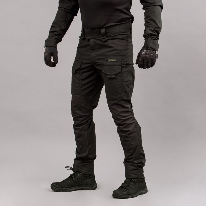Штани тактичні "ANTITERROR II" BLACK (Rip-Stop Стрейч + Мембрана) - Зображення 2