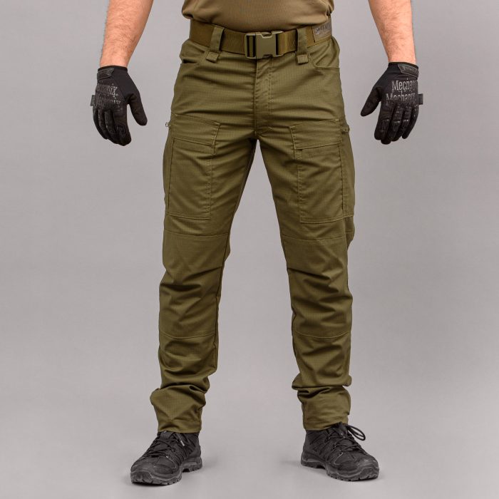 Штани тактичні "DEFENDER" OLIVE з ременем (Rip-Stop Стрейч) - Зображення 1