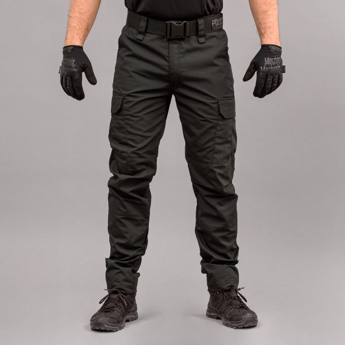 Штани тактичні "POLICE" BLACK з ременем 5см (Rip-Stop) - Зображення 1