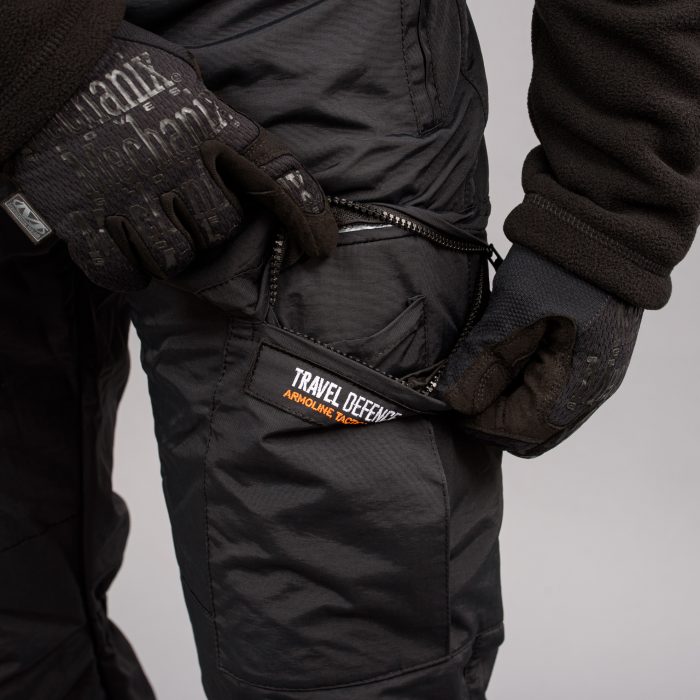 Штани "TRAVEL DEFENCE" BLACK з ременем (Таслан + Мікрофліс) - Зображення 9