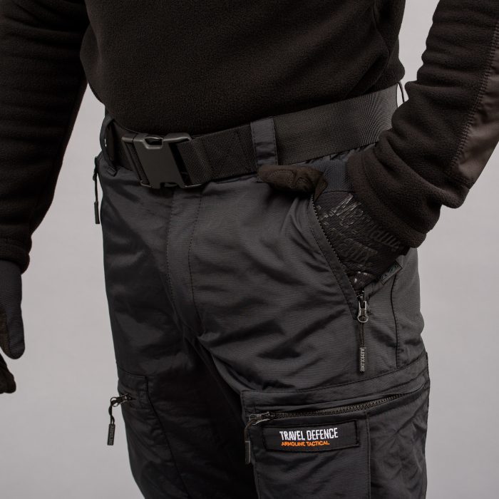 Штани "TRAVEL DEFENCE" BLACK з ременем (Таслан + Мікрофліс) - Зображення 7