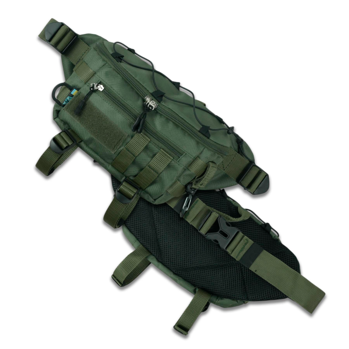 Сумка-бананка олива із водовідштовхувального матеріалу - Зображення 2