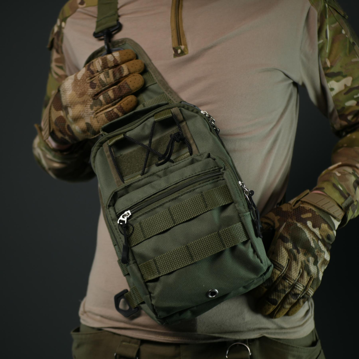 Сумка через плече — Хакі з MOLLE-системою - Зображення 8