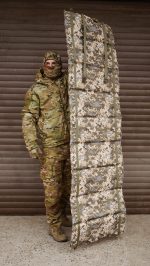 Розкладний каремат піксель посилений (20мм+стропа) Kiborg К-2 - Зображення 7