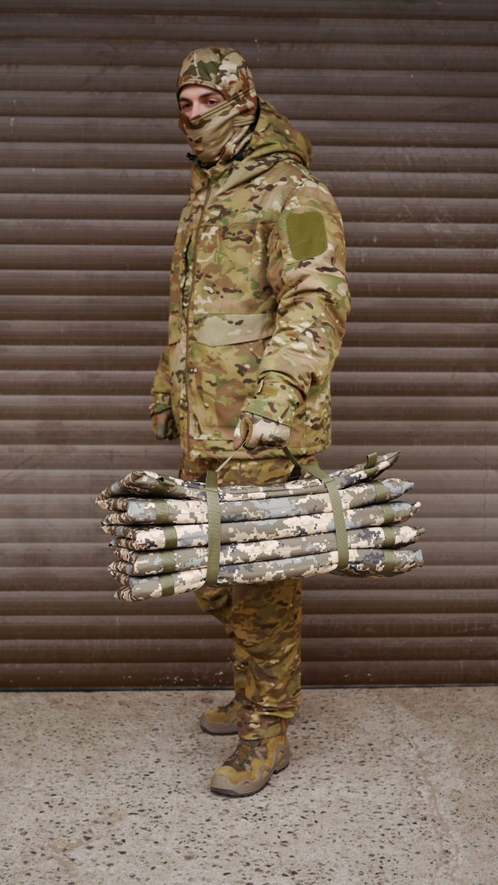 Розкладний каремат піксель посилений (20мм+стропа) Kiborg К-2 - Зображення 6