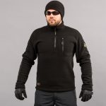 Толстовка тактична 1/4 Zip "TRAVEL DEFENCE" BLACK (Мікрофліс)