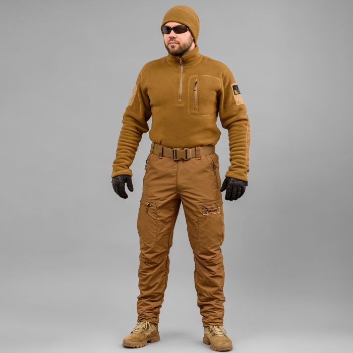 Толстовка тактична 1/4 Zip "TRAVEL DEFENCE" COYOTE (Мікрофліс) - Зображення 7