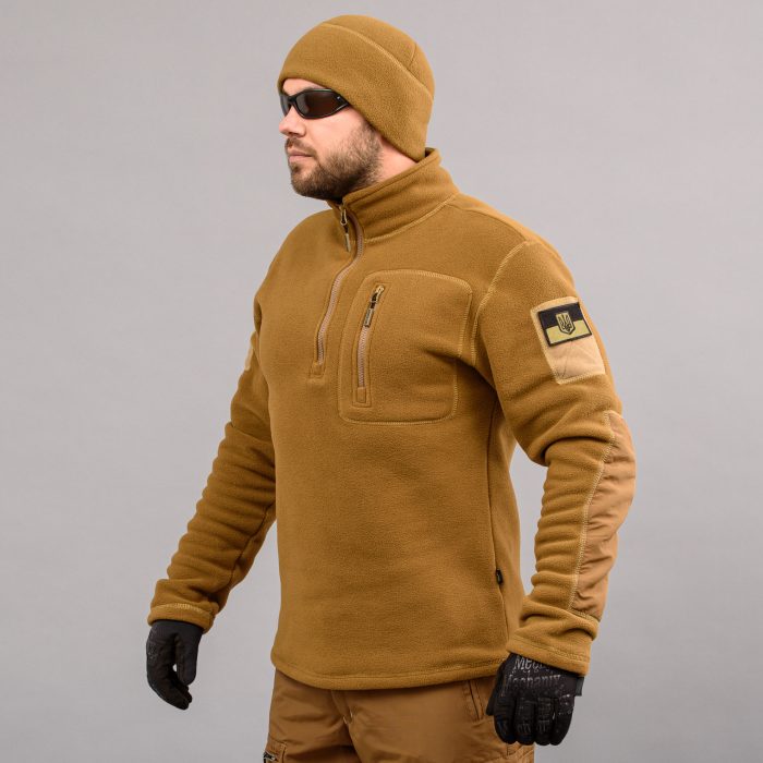 Толстовка тактична 1/4 Zip "TRAVEL DEFENCE" COYOTE (Мікрофліс) - Зображення 2