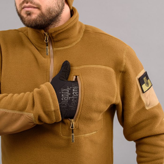 Толстовка тактична 1/4 Zip "TRAVEL DEFENCE" COYOTE (Мікрофліс) - Зображення 5