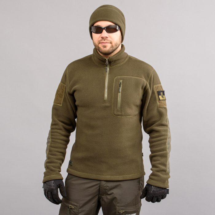 Толстовка тактична 1/4 Zip "TRAVEL DEFENCE" OLIVE (Мікрофліс) - Зображення 1