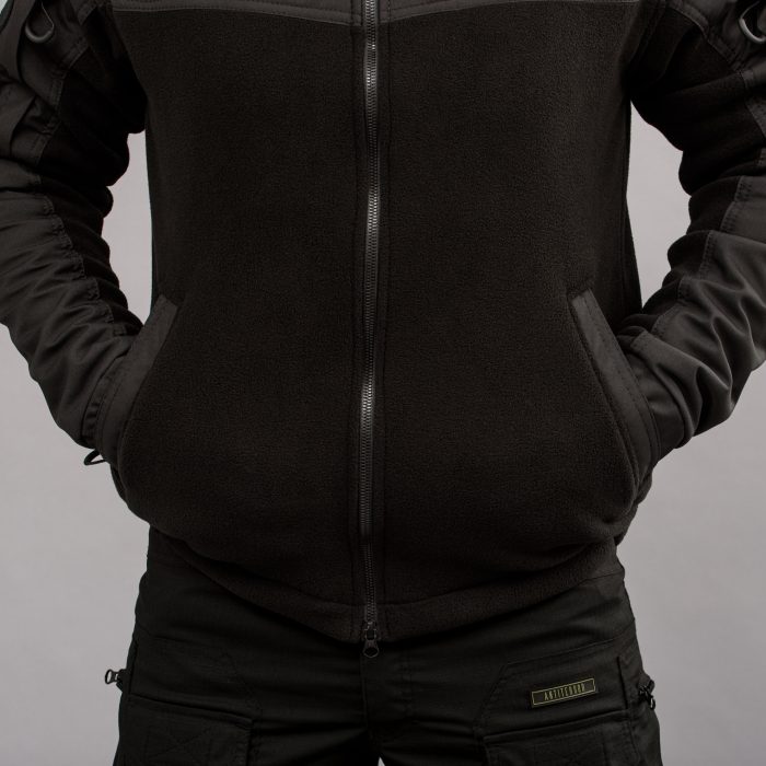 Толстовка з капюшоном "ANTITERROR II" BLACK (Фліс + Мембрана) - Зображення 8