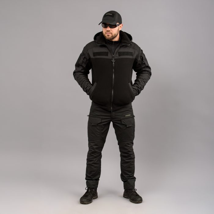 Толстовка з капюшоном "ANTITERROR II" BLACK (Фліс + Мембрана) - Зображення 12