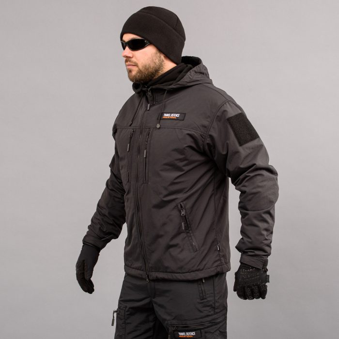 Вітровка "TRAVEL DEFENCE" BLACK (Таслан + Мікрофліс) - Зображення 2