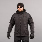 Вітровка "TRAVEL DEFENCE" BLACK (Таслан + Мікрофліс)