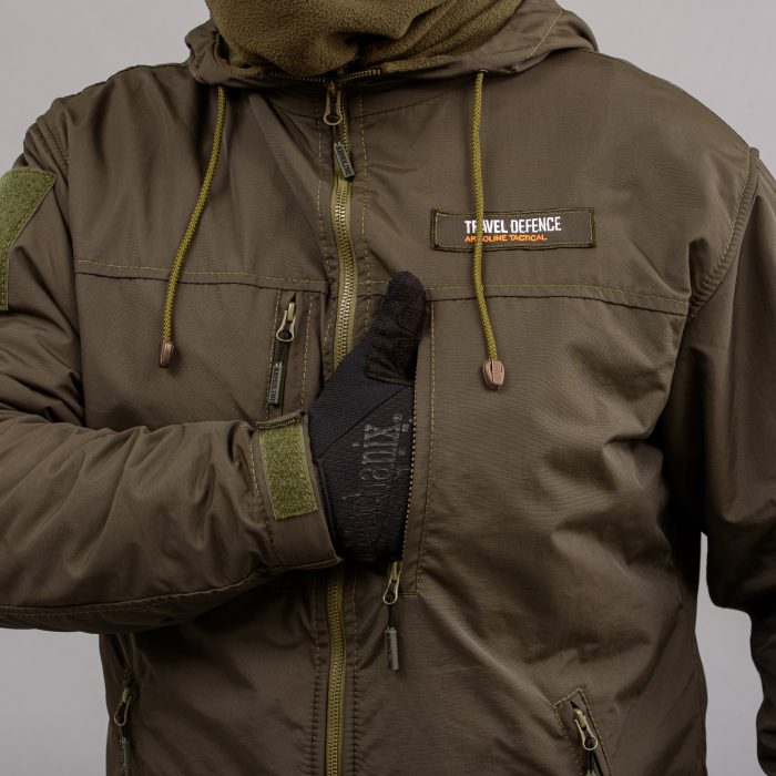 Вітровка "TRAVEL DEFENCE" DARK OLIVE (Таслан + Мікрофліс) - Зображення 4