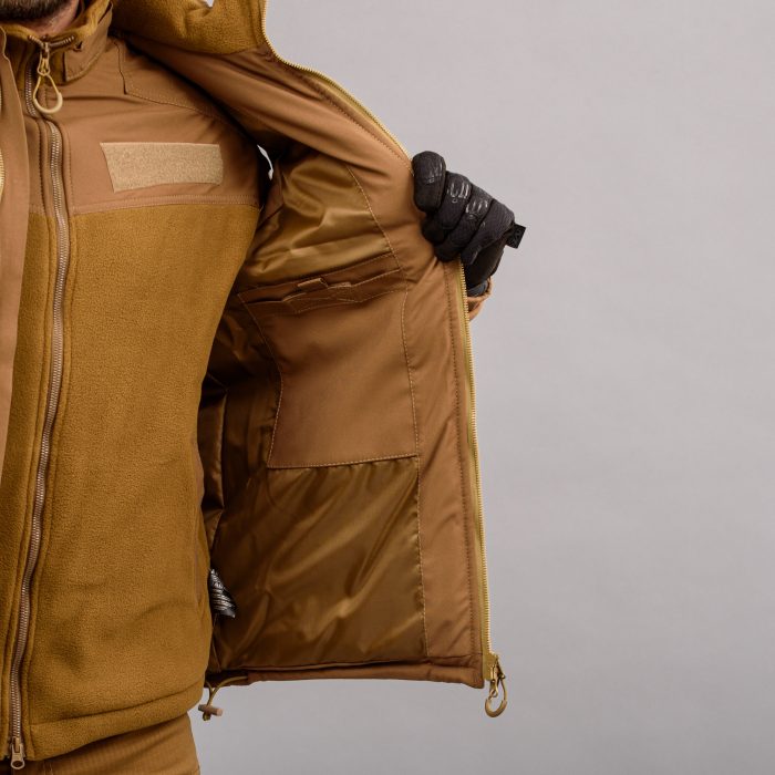 Жилетка утеплена з капюшоном "ANTITERROR II" COYOTE (Мембрана + Синтепон) - Зображення 11