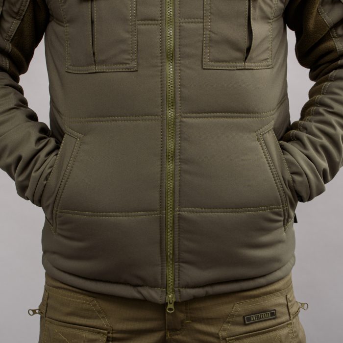 Жилетка утеплена, з капюшоном "ANTITERROR II" OLIVE (Мембрана + Синтепон) - Зображення 9