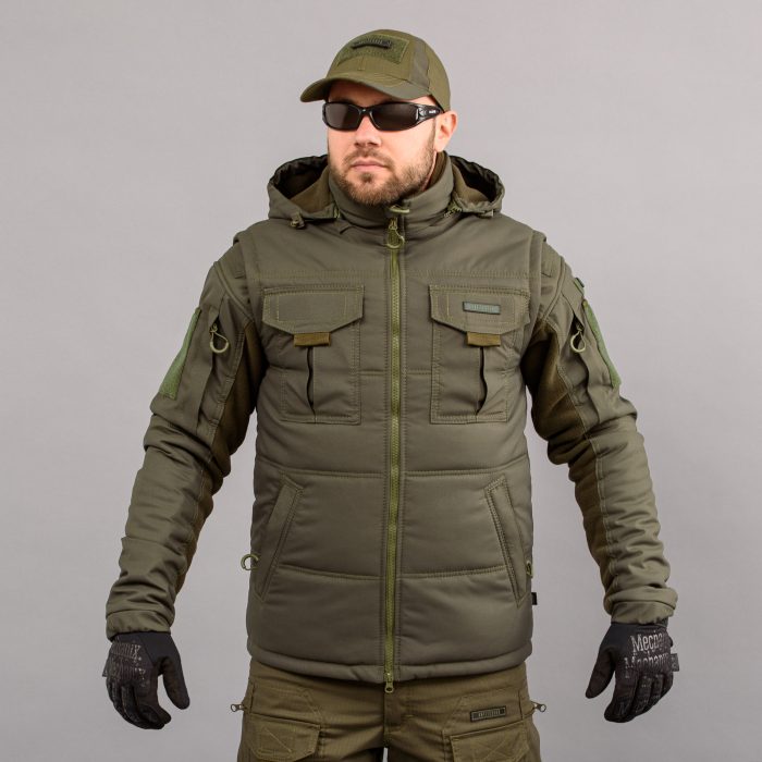 Жилетка утеплена, з капюшоном "ANTITERROR II" OLIVE (Мембрана + Синтепон) - Зображення 1