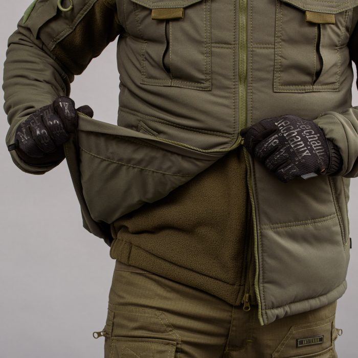 Жилетка утеплена, з капюшоном "ANTITERROR II" OLIVE (Мембрана + Синтепон) - Зображення 11