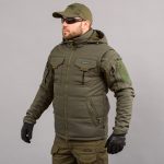 Жилетка утеплена, з капюшоном "ANTITERROR II" OLIVE (Мембрана + Синтепон) - Зображення 2