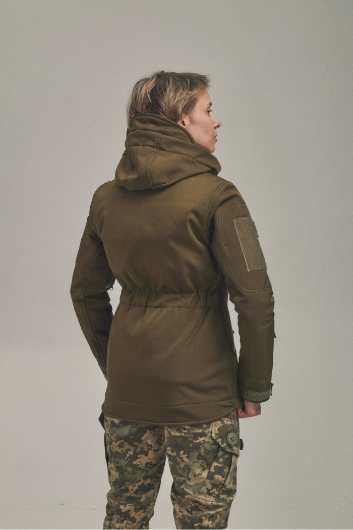 Зимова утеплена жіноча FS куртка-трансформер Soft Shell 2в1, хакі - Зображення 3